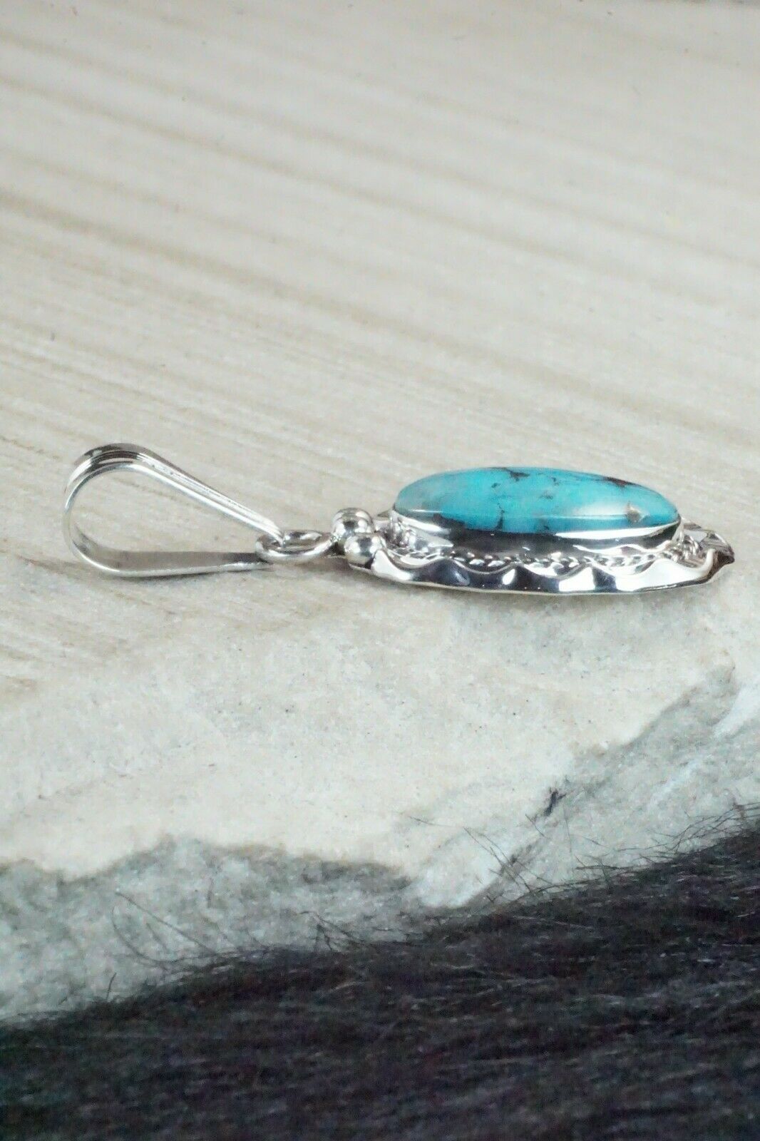 Turquoise & Sterling Silver Pendant - Samuel Yellowhair