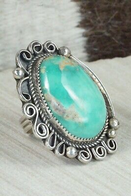 Turquoise and Sterling Silver Ring - Leslie Nez - Size 9