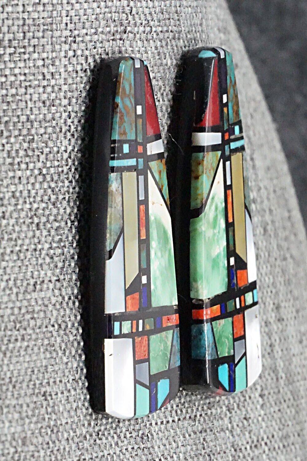 Multi Stone Inlay Earrings - Chris T. Nieto