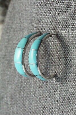 Turquoise & Sterling Silver Earrings - Philbert Chavez