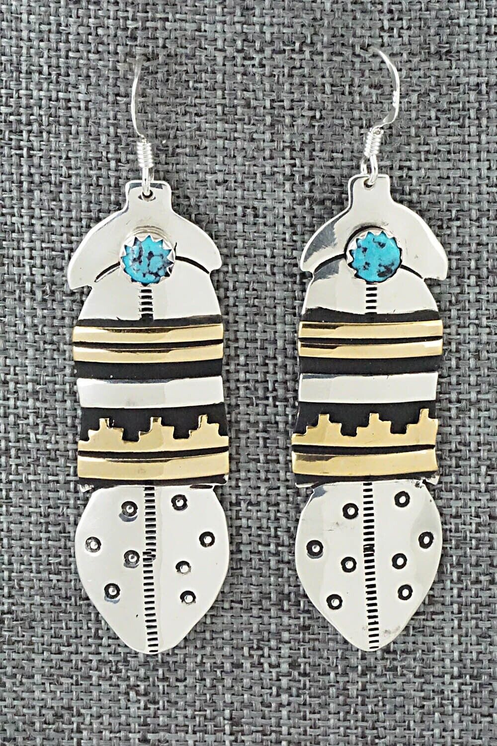 Turquoise & Sterling Silver Earrings - Rosita Singer