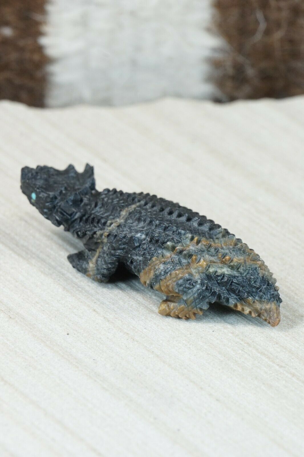 Horned Toad Zuni Fetish Carving - Alvin Haloo