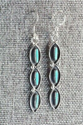 Turquoise & Sterling Silver Earrings - Fernando Othole