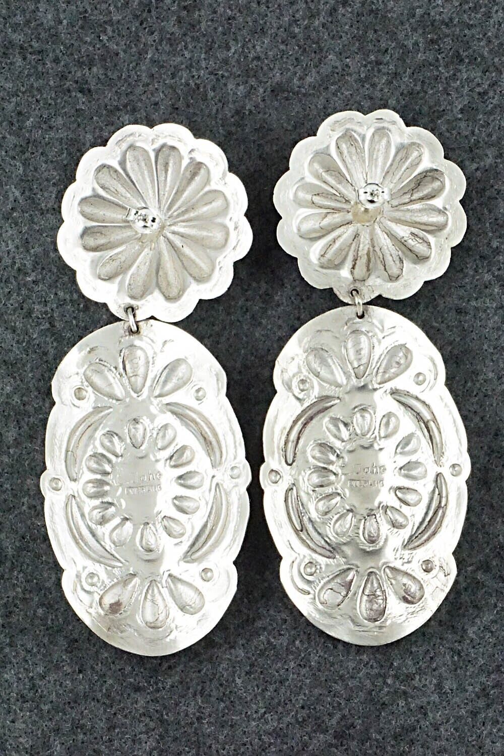 Turquoise & Sterling Silver Earrings - Leander Tahe