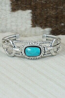 Navajo Turquoise & Sterling Silver Bracelet - Bobby Platero