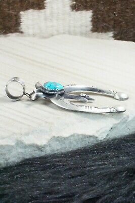 Turquoise and Sterling Silver Naja Pendant - Mary Cayatineto