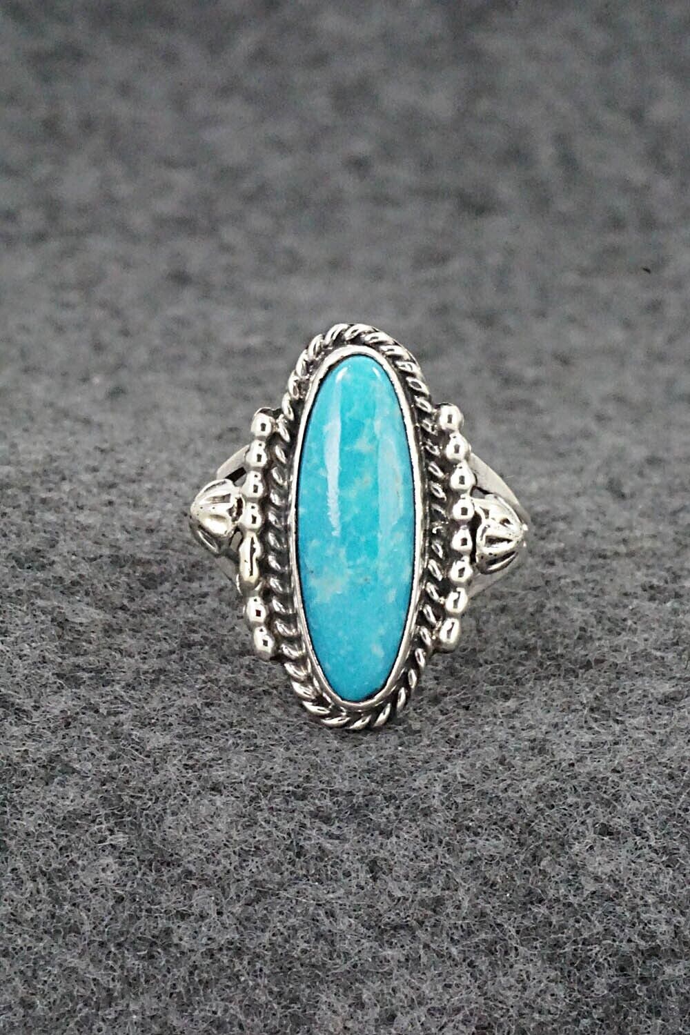 Turquoise & Sterling Silver Ring - Samuel Yellowhair - Size 7