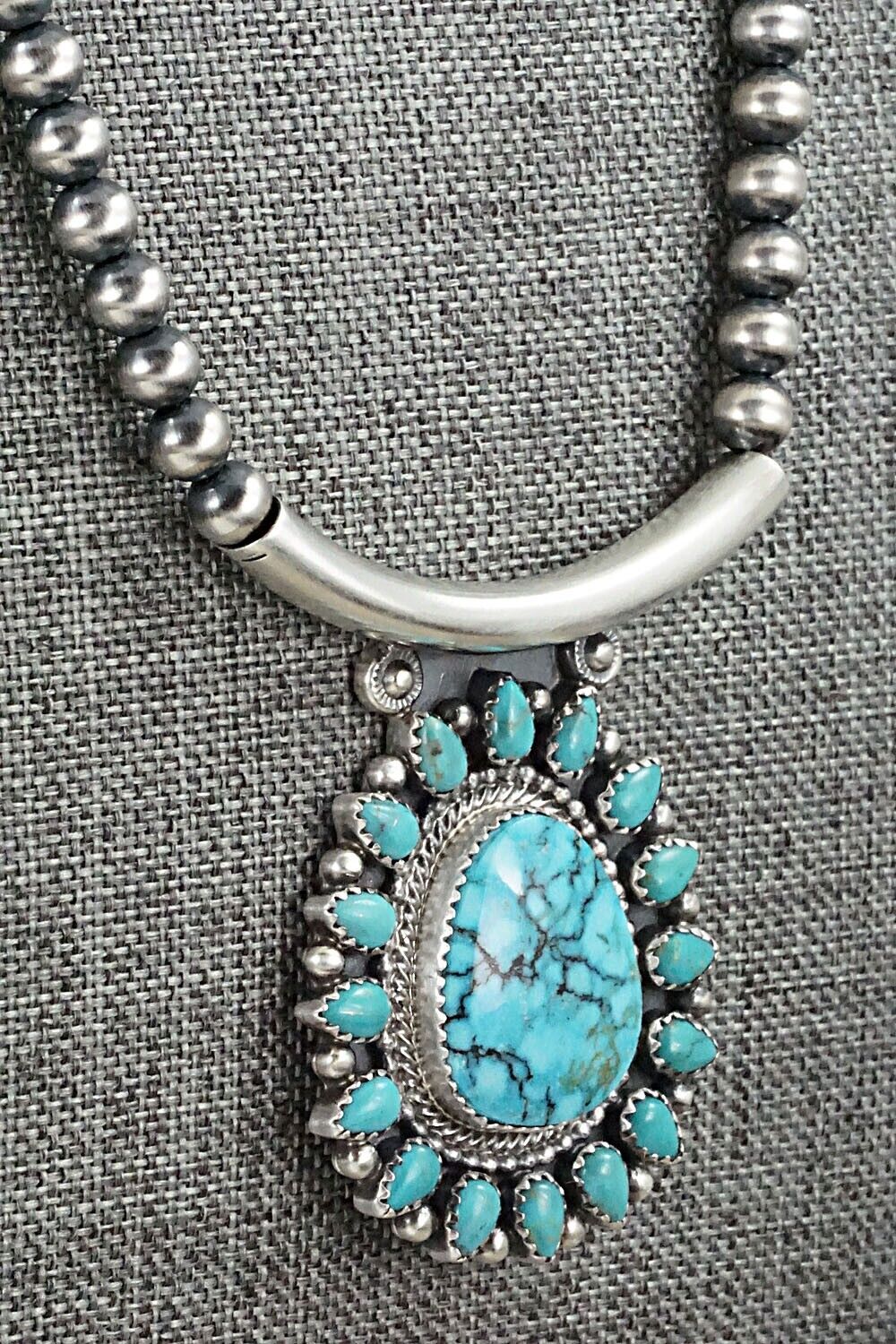 Turquoise & Sterling Silver Necklace - Tom Lewis