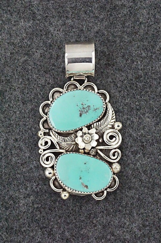 Turquoise & Sterling Silver Pendant - Shirley Largo