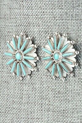 Turquoise & Silver Earrings - Samantha Waatsa