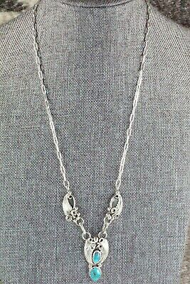 Navajo Turquoise and Sterling Silver Necklace - Roger Pino