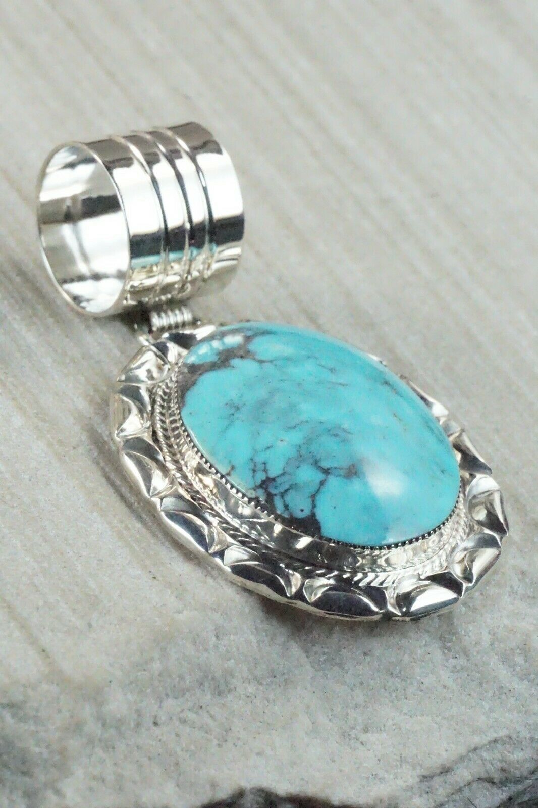 Turquoise & Sterling Silver Pendant - Gregg Yazzie