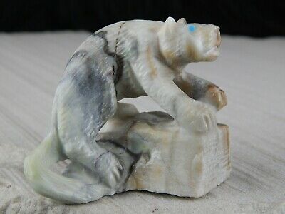 Mountain Lion Zuni Fetish Carving - Derrick Kamasee - High Lonesome Trading