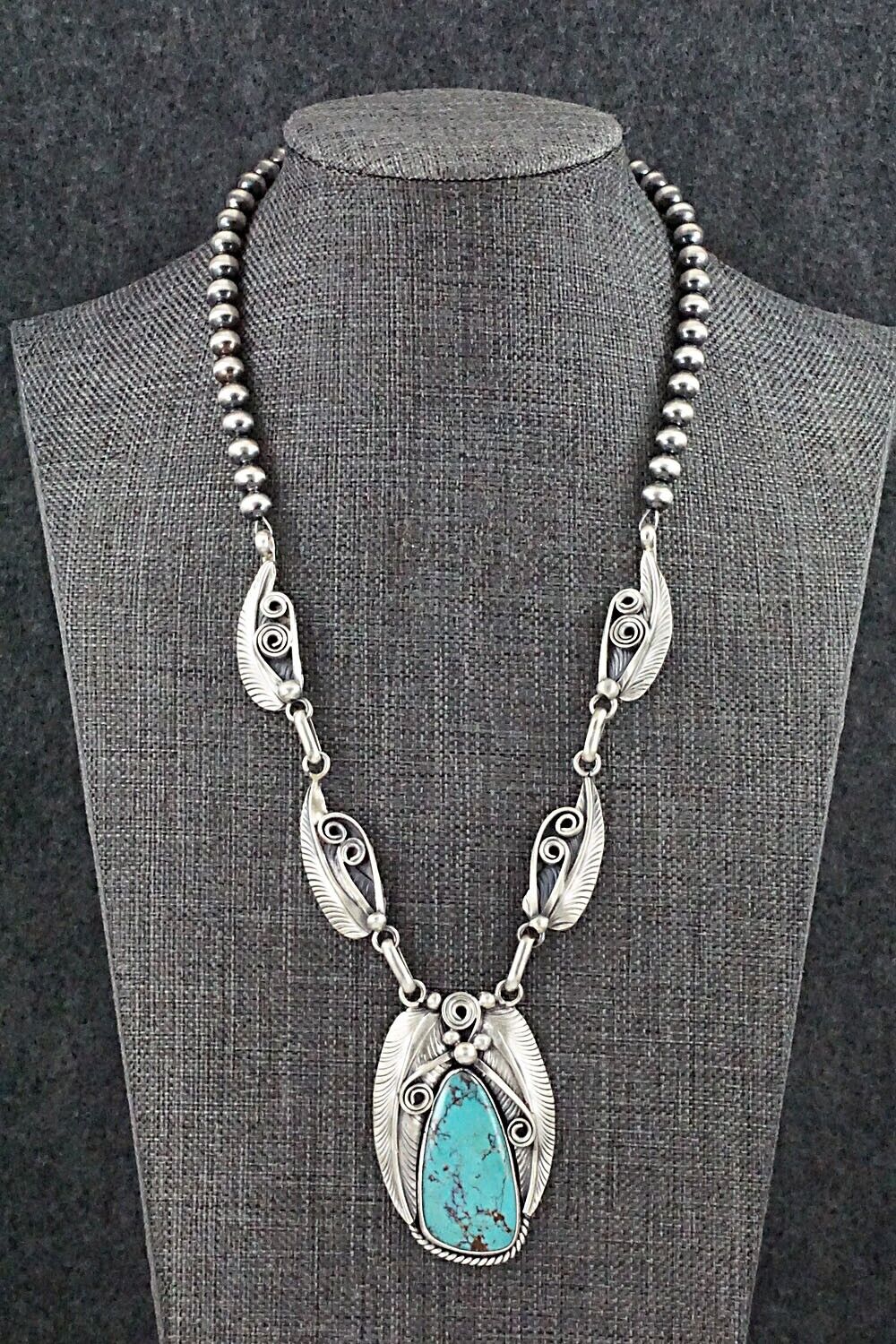 Turquoise & Sterling Silver Necklace - Davey Morgan