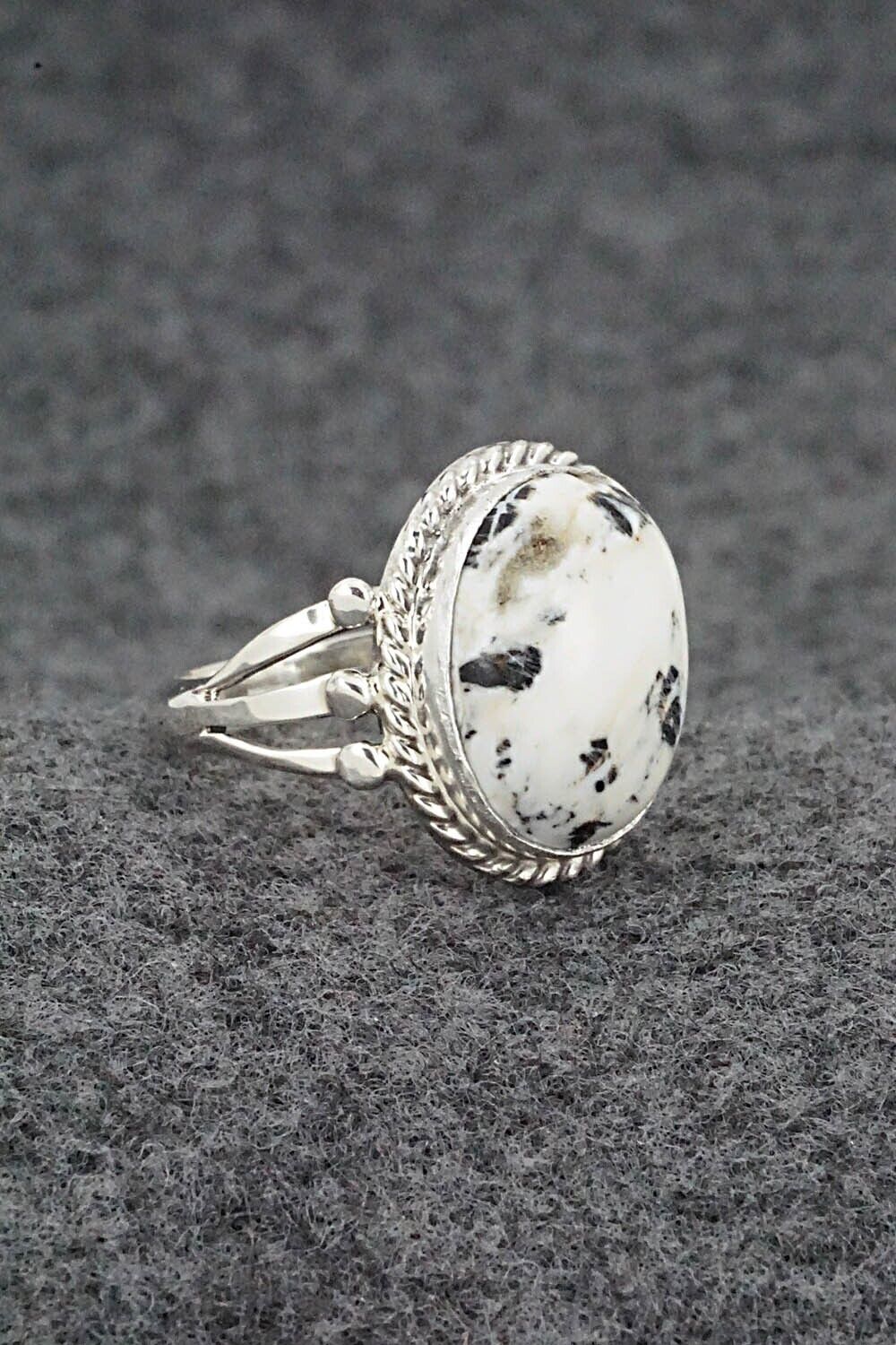 White Buffalo & Sterling Silver Ring - Grace Kenneth - Size 8