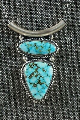 Navajo Turquoise & Sterling Silver Necklace - Raymond Delgarito - High Lonesome Trading