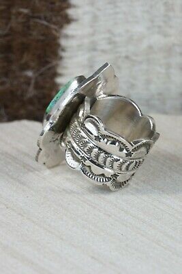Turquoise and Sterling Silver Ring - Leonard Maloney - Size 8.75