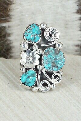 Turquoise & Sterling Silver Ring - Shirley Largo - Size 6