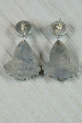 Navajo Turquoise, Spiny Oyster and Sterling Silver Earrings - David Lister - High Lonesome Trading