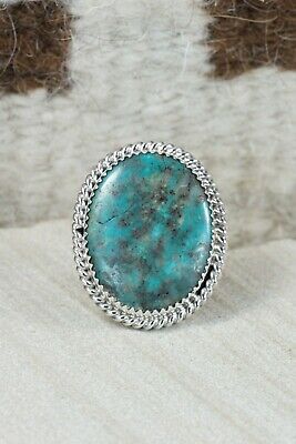 Navajo Turquoise and Sterling Silver Ring - Bobby Platero - 9.5