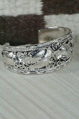 Navajo Sterling Silver Floral Bracelet - Freddie James