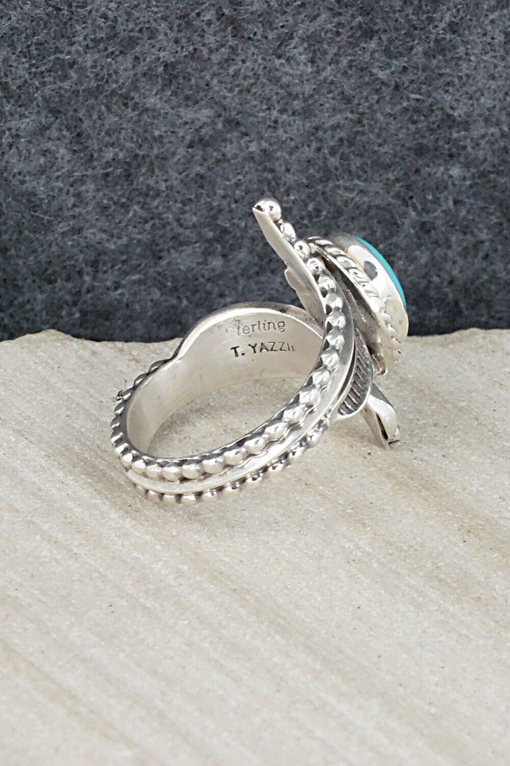 Turquoise & Sterling Silver Ring - Thomas Yazzie - Size 7.75
