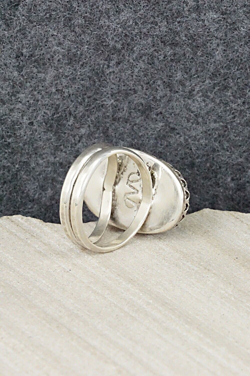 Turquoise & Sterling Silver Ring - Matilda Chattin - Size 7.5