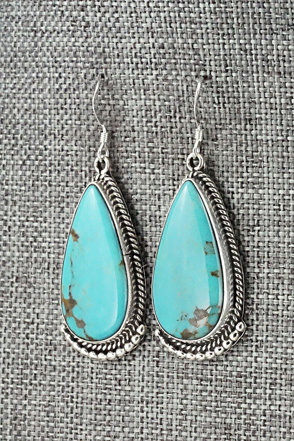 Turquoise & Sterling Silver Earrings - Verdie Betone