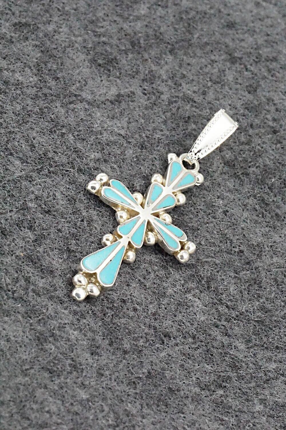 Turquoise & Sterling Silver Pendant - Florabelle Shebola