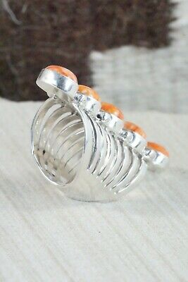 Spiny Oyster & Sterling Silver Ring - Thomas Yazzie - Size 6