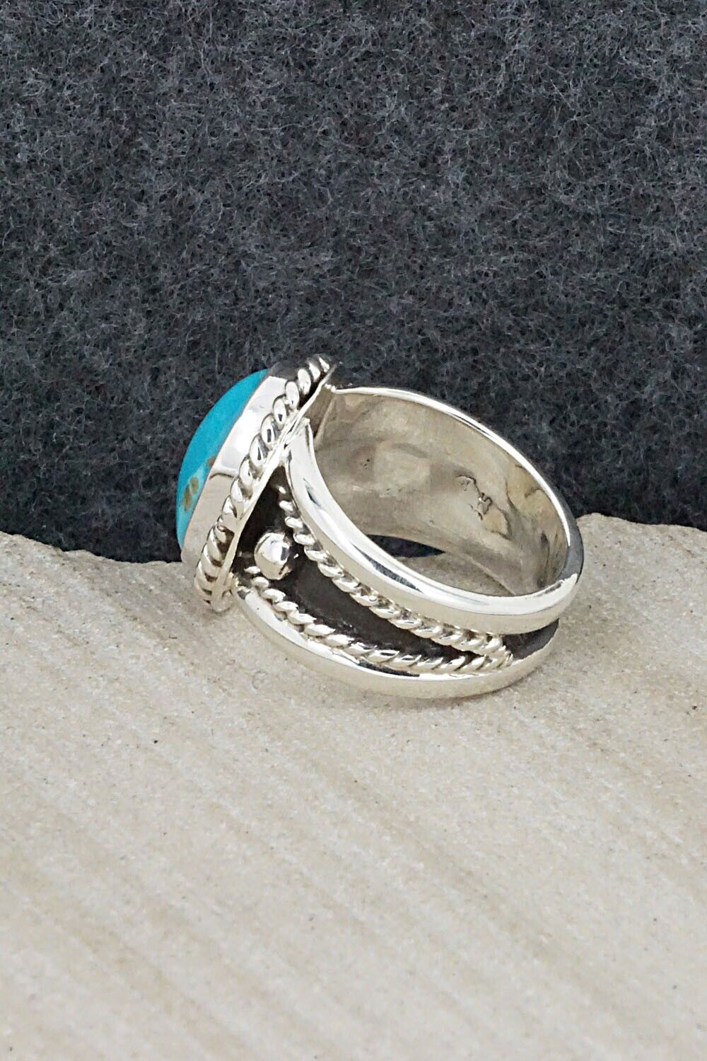 Turquoise & Sterling Silver Ring - Thomas Yazzie - Size 5.5