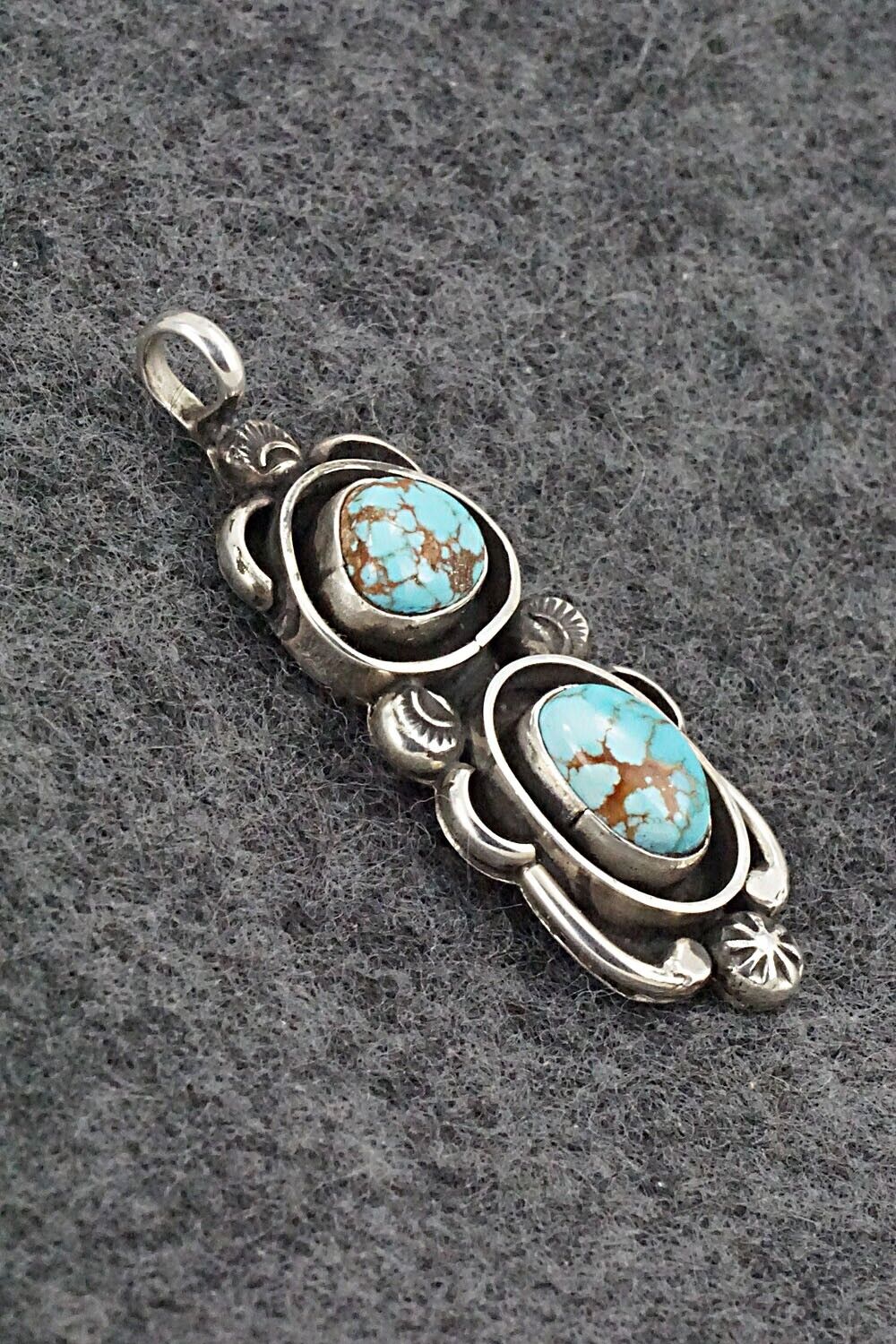 Turquoise & Sterling Silver Pendant - Roger Lewis