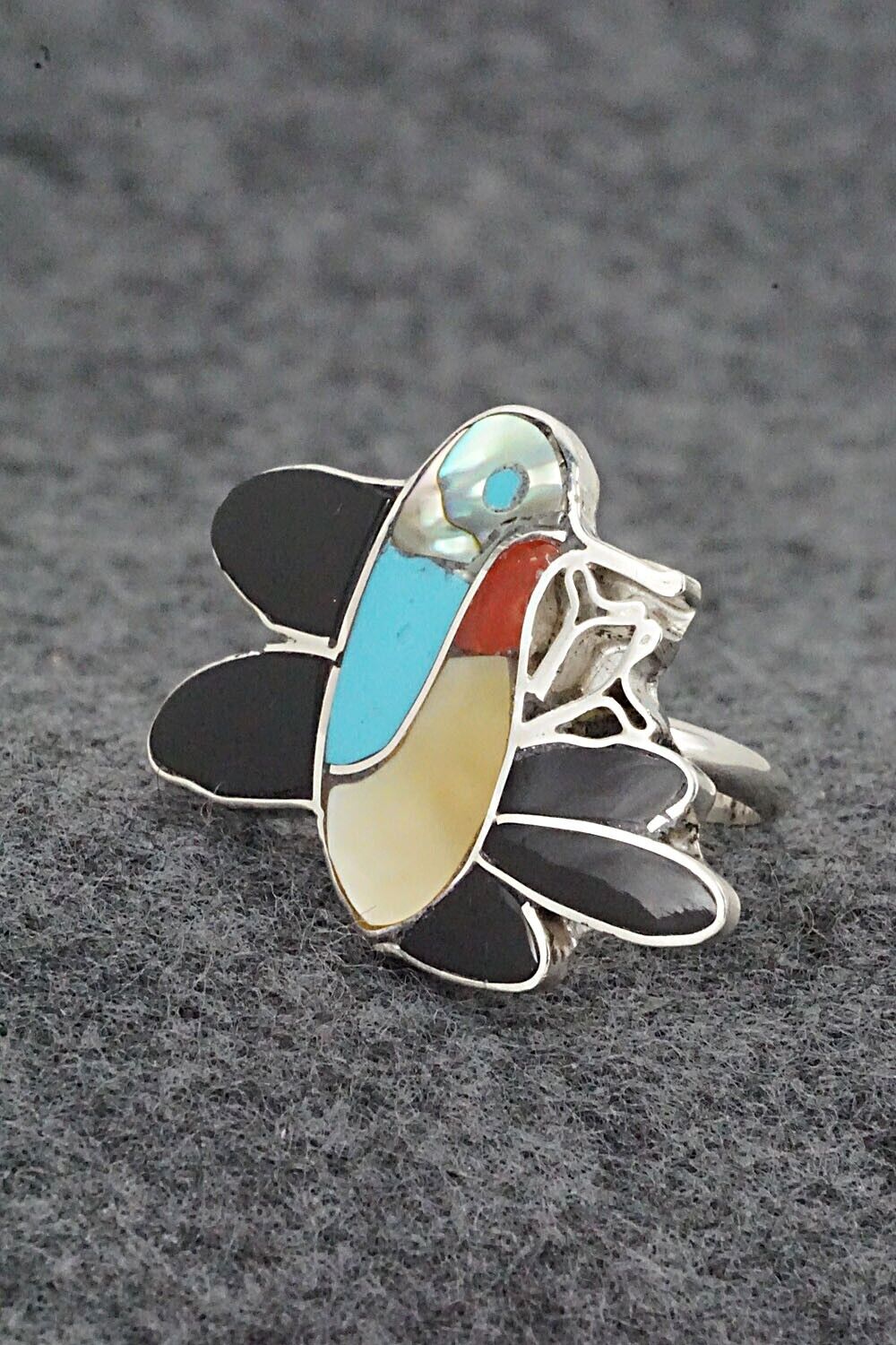 Multi Stone & Sterling Silver Ring - Lenora Gia - Size 7.25