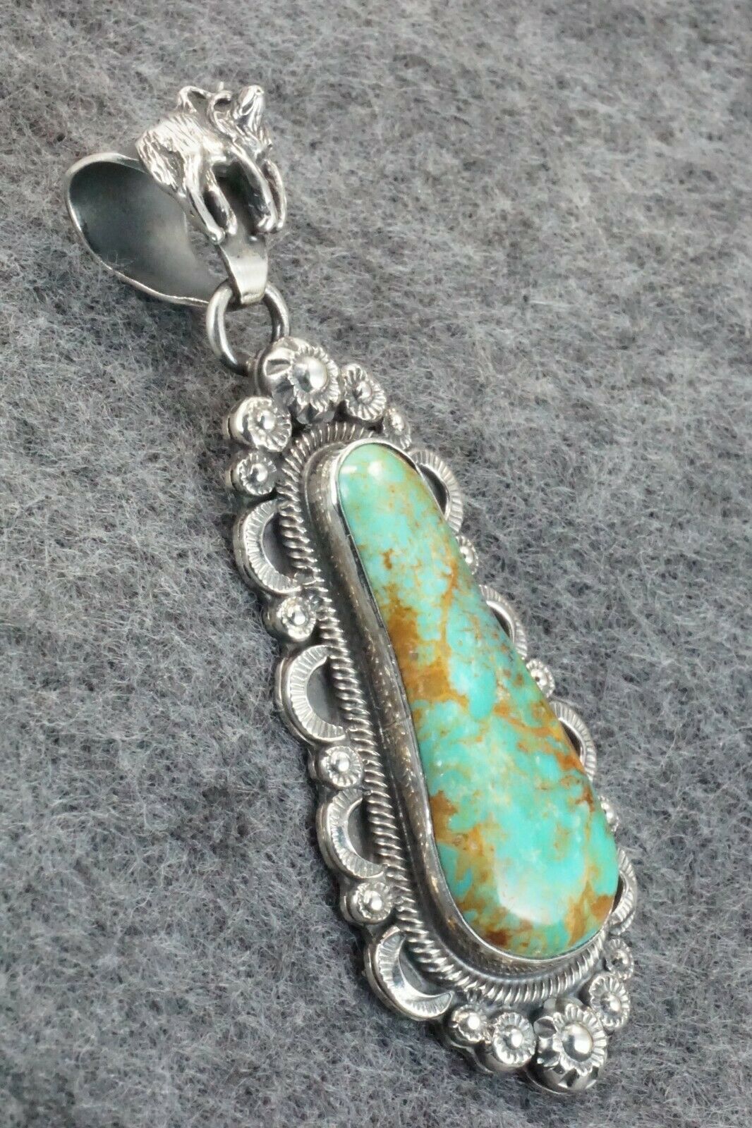 Turquoise & Sterling Silver Pendant - Wallace Jr.
