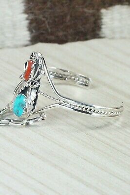 Turquoise & Coral Bracelet and Ring - Harry B. Yazzie