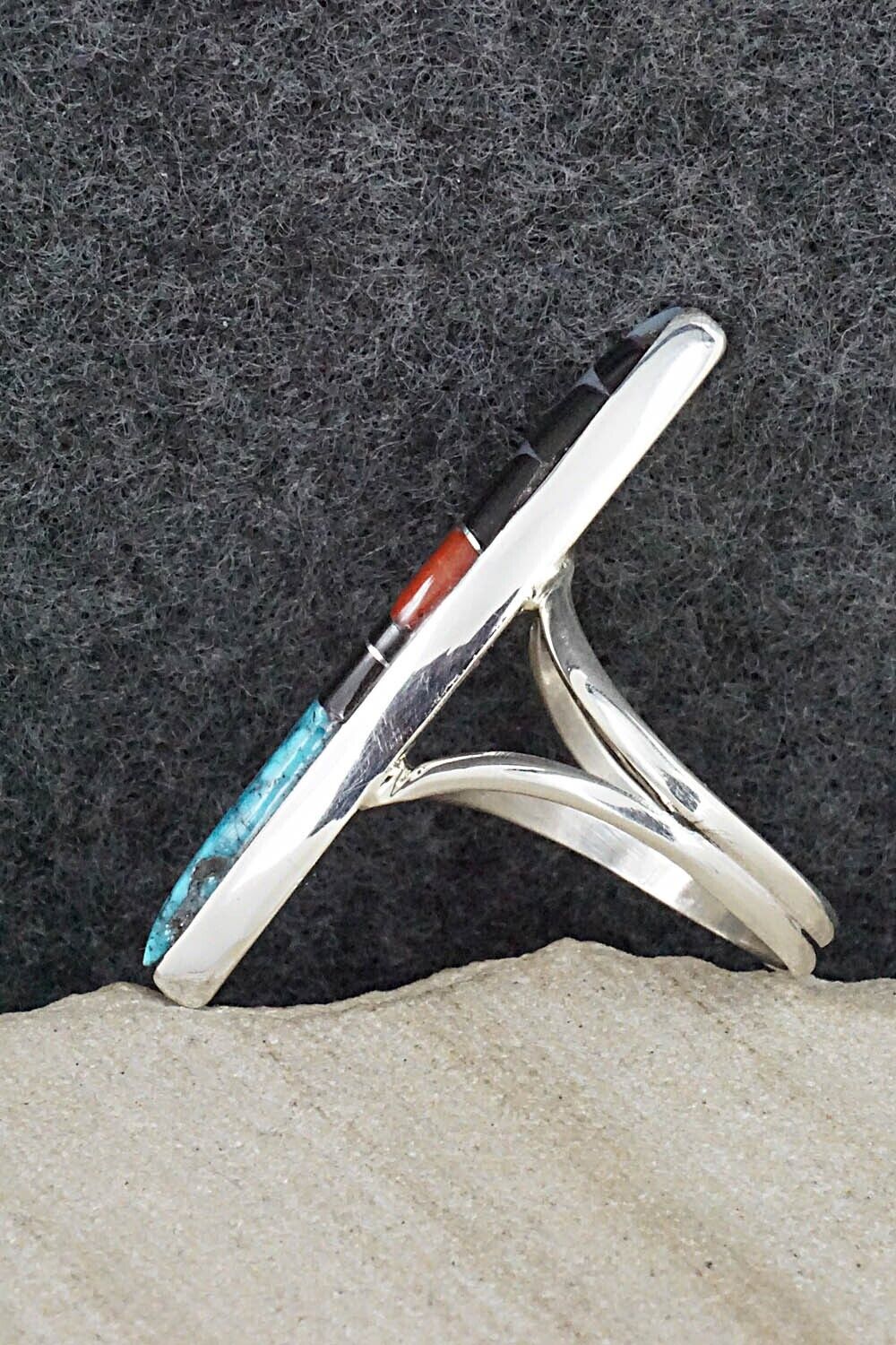 Multi Stone & Sterling Silver Ring - Cleo Kallestewa - Size 7.25