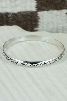 Navajo Sterling Silver Bangle - Elaine Tahe
