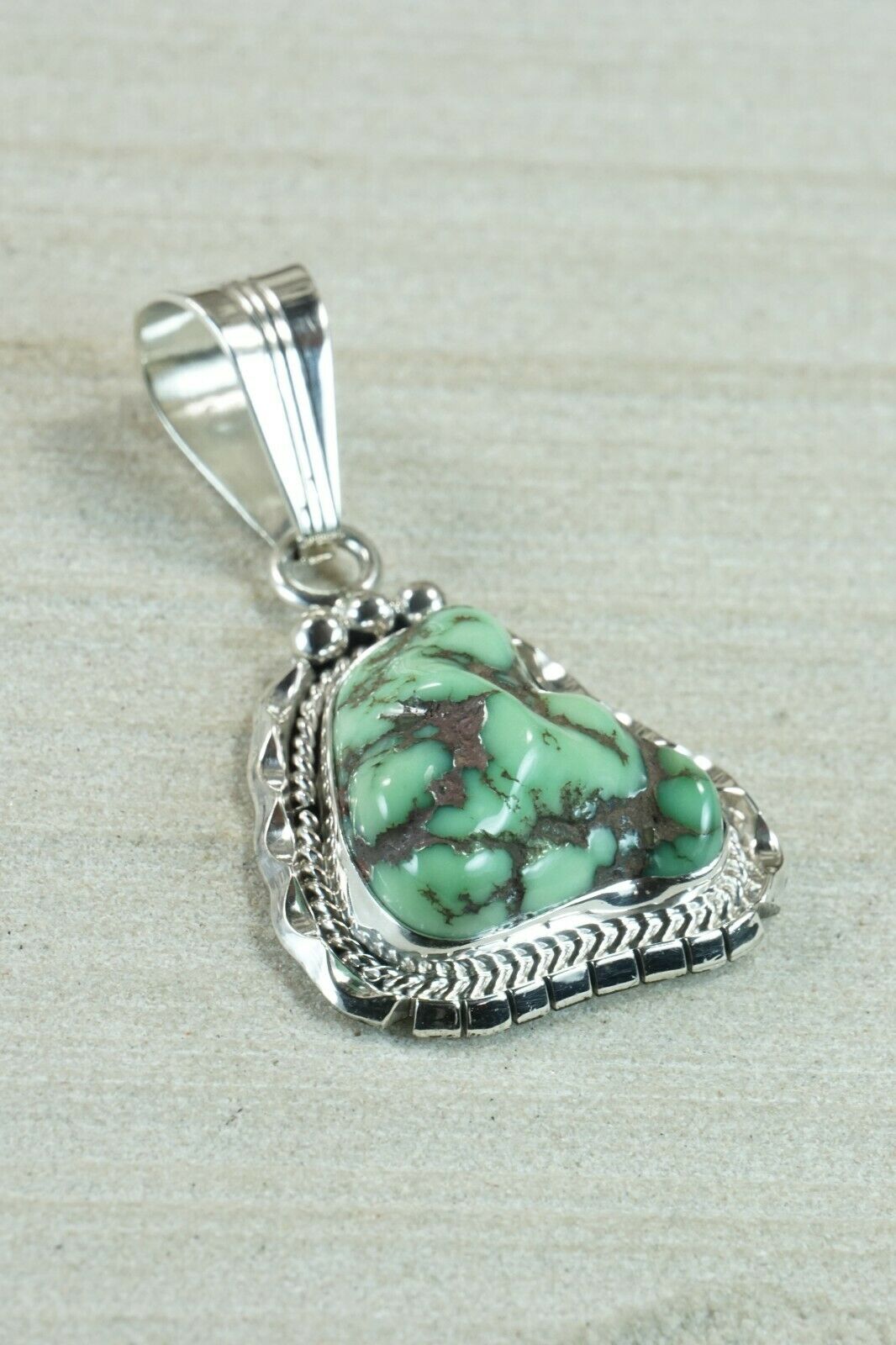 Navajo Turquoise & Sterling Silver Pendant - Samuel Yellowhair