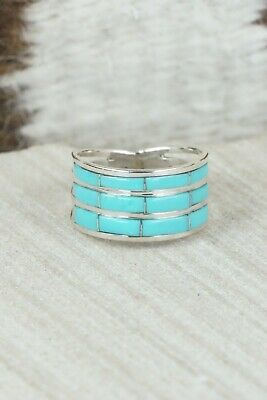 Turquoise & Sterling Silver Ring - Claresse Kylestewa - Size 6.75