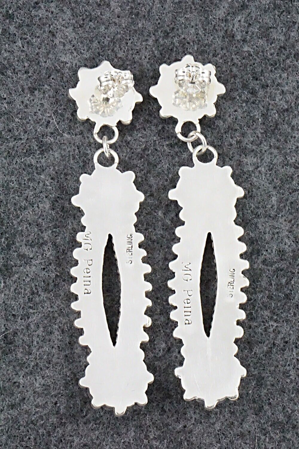 Turquoise, Coral & Sterling Silver Earrings - Michelle Peina