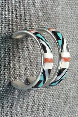 Multi Stone Inlay & Sterling Silver Earrings - Delberta Boone