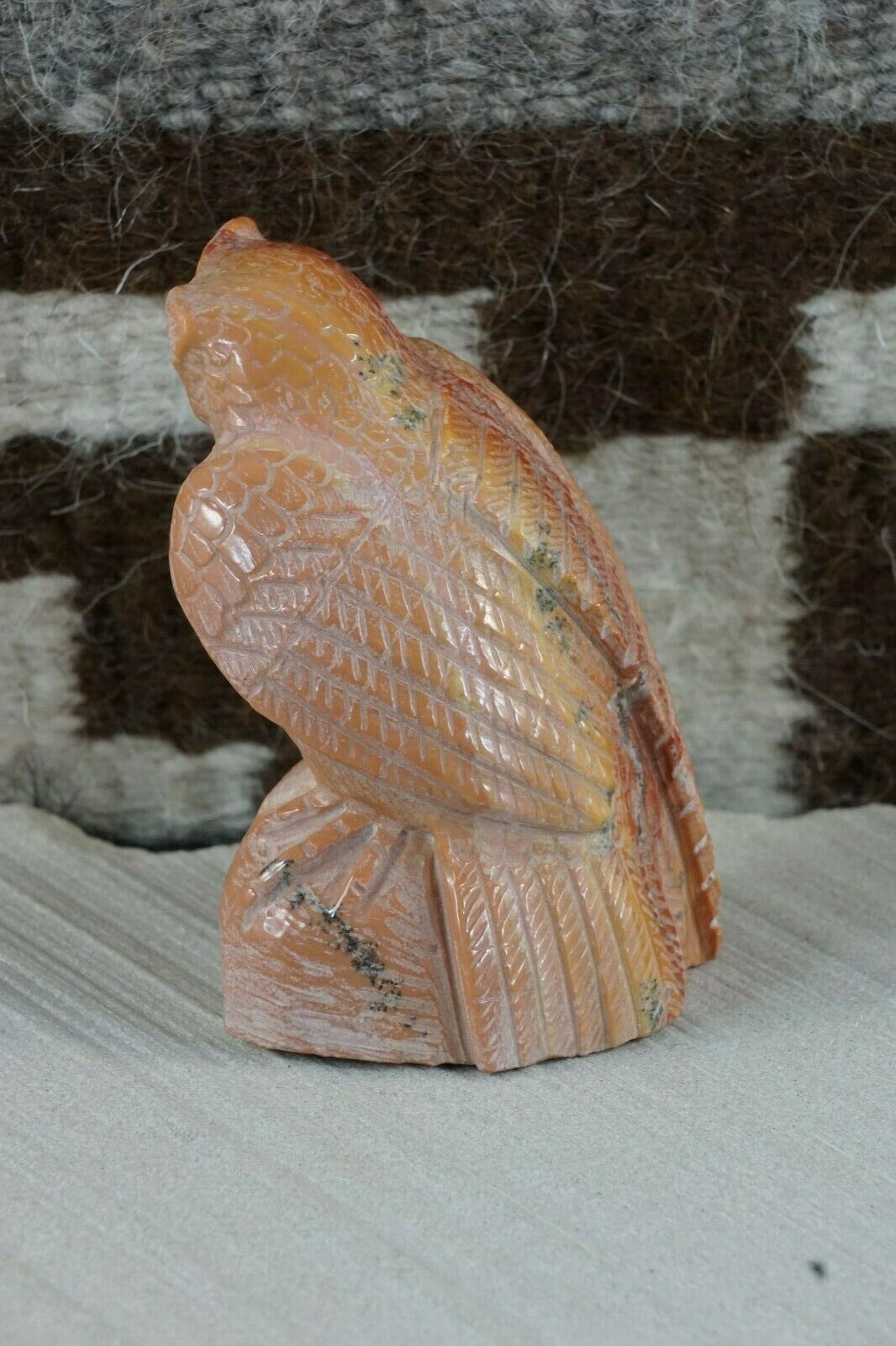 Owl Zuni Fetish Carving - Derrick Kaamasee - High Lonesome Trading