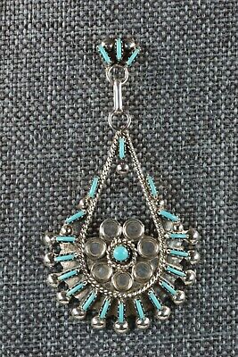 Zuni Turquoise & Sterling Silver Earrings - Philander Gia - High Lonesome Trading