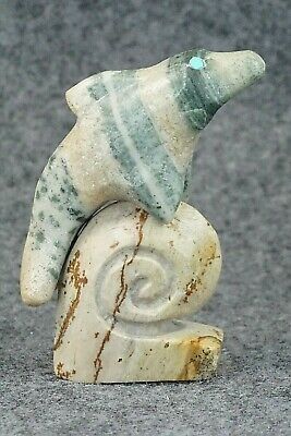 Dolphin Zuni Fetish Carving - Justin Natewa