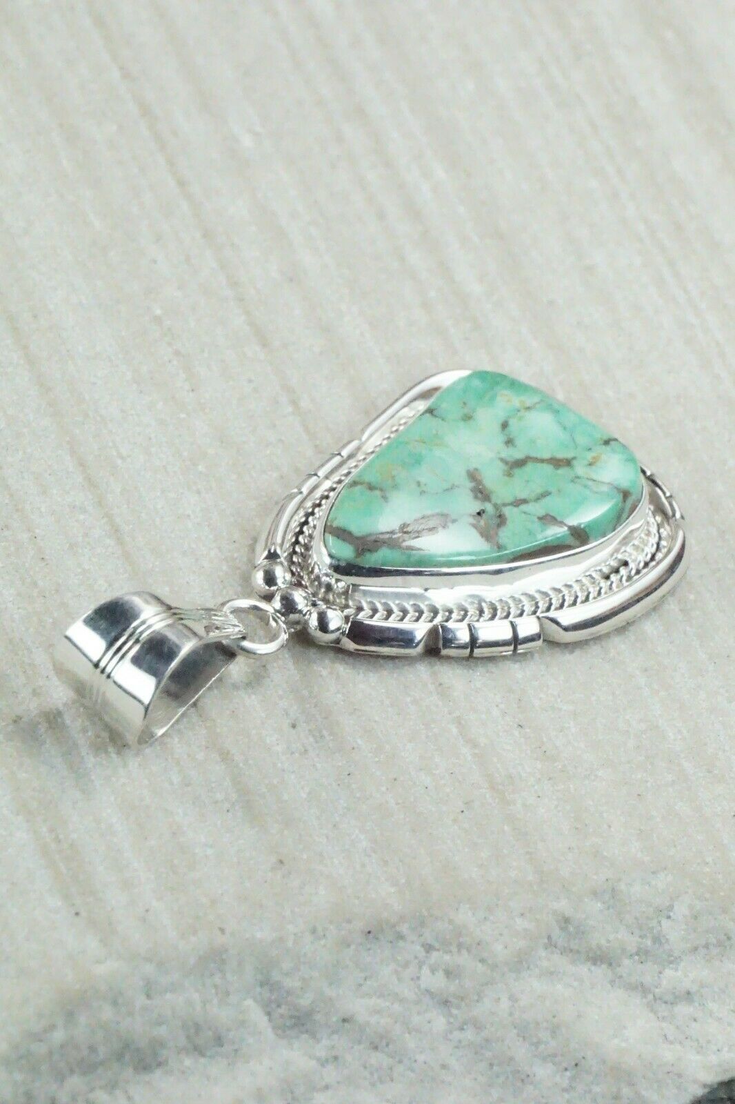 Turquoise & Sterling Silver Pendant - Samuel Yellowhair