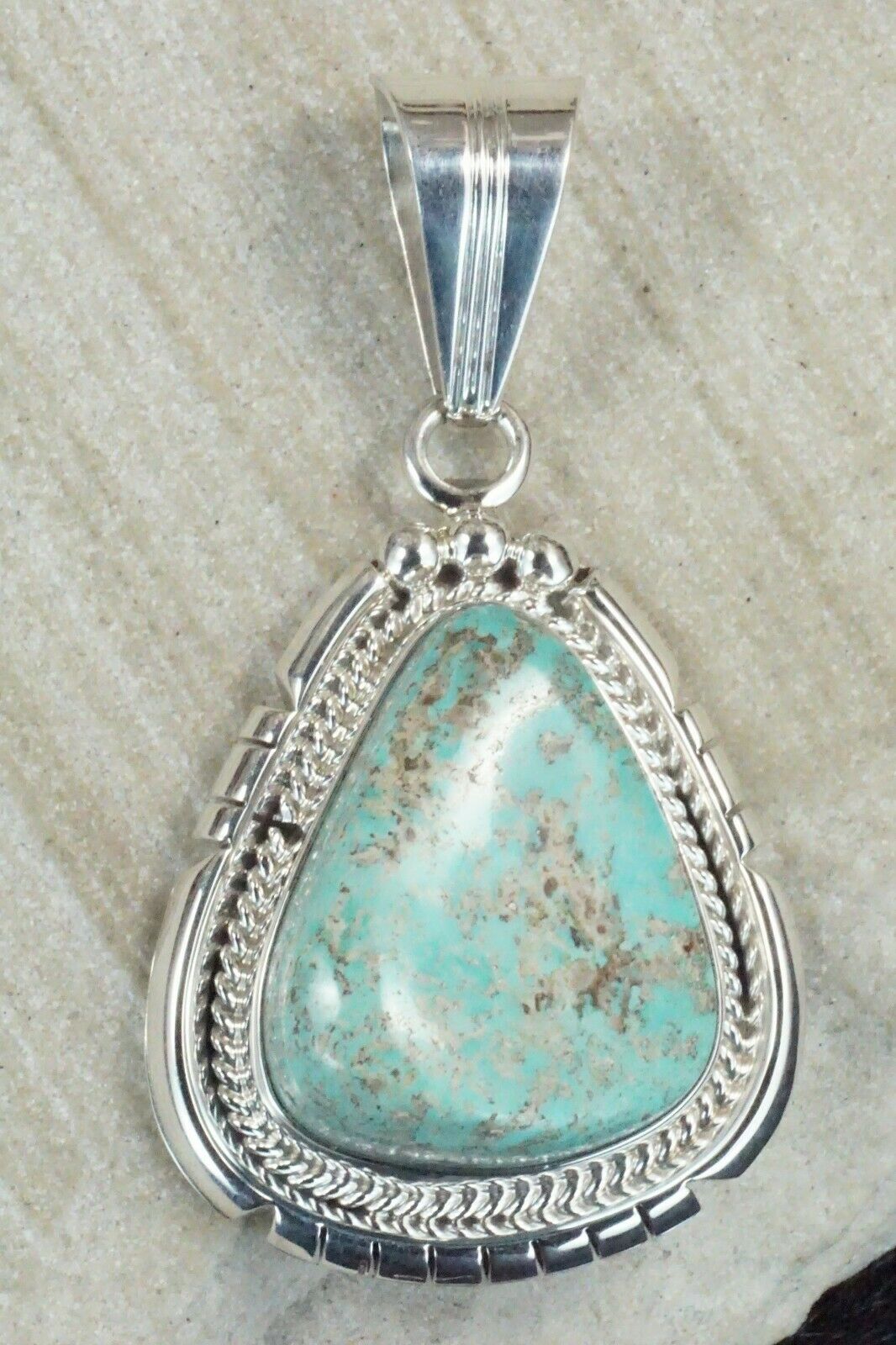 Turquoise & Sterling Silver Pendant - Samuel Yellowhair