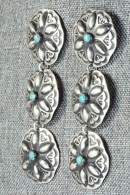 Turquoise & Sterling Silver Earrings - Leander Tahe