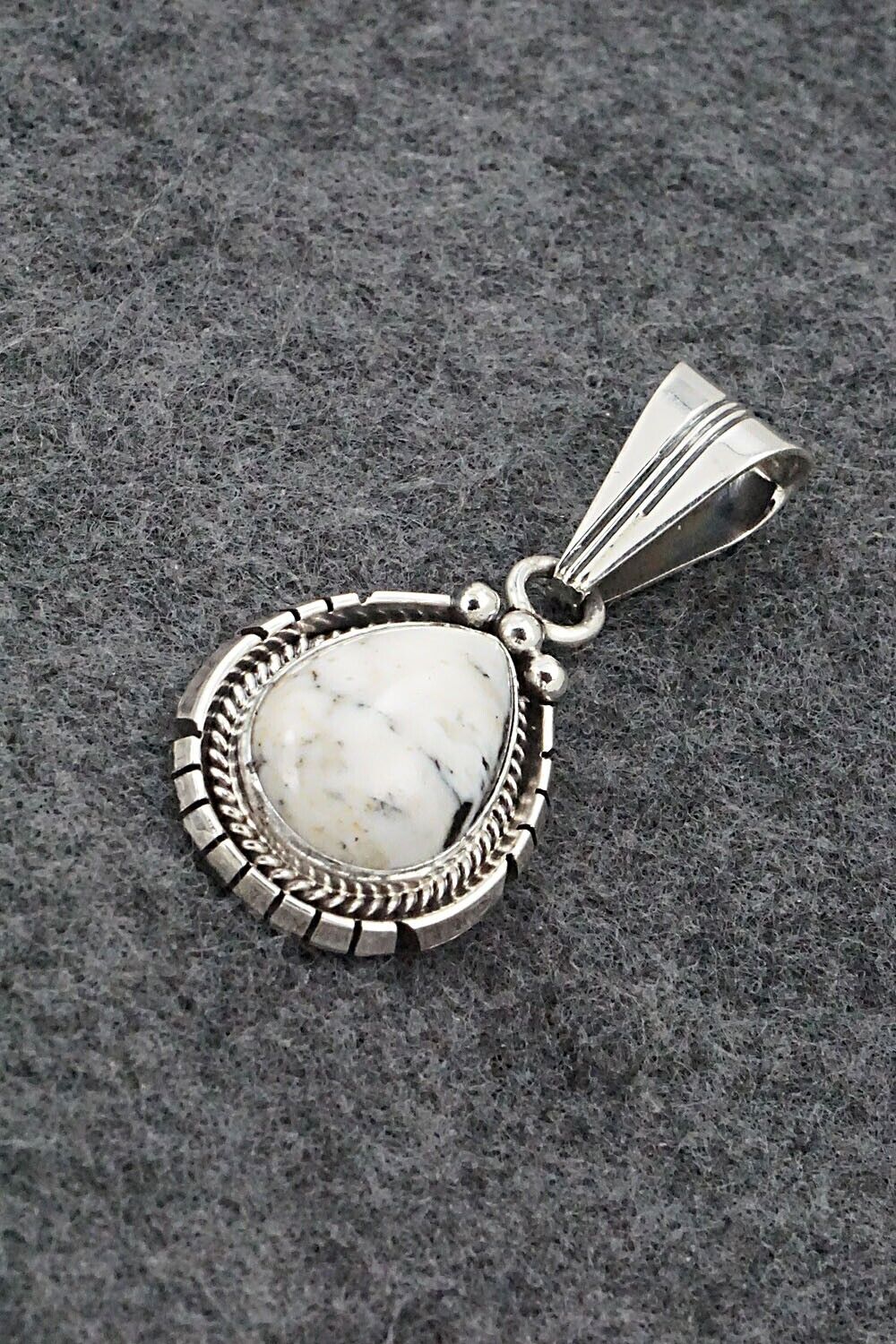 White Buffalo & Sterling Silver Pendant - Samuel Yellowhair