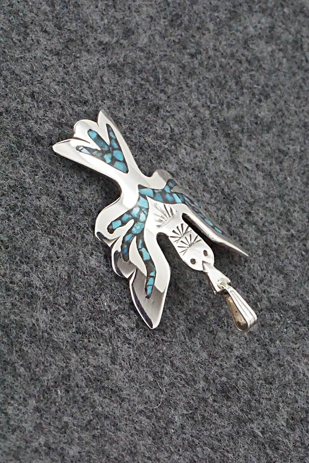 Turquoise and Sterling Silver Pendant - Jolene Yazzie