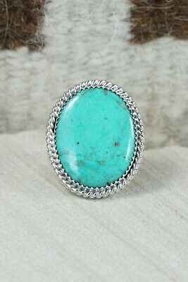Navajo Turquoise and Sterling Silver Ring - Bobby Platero - 10.25